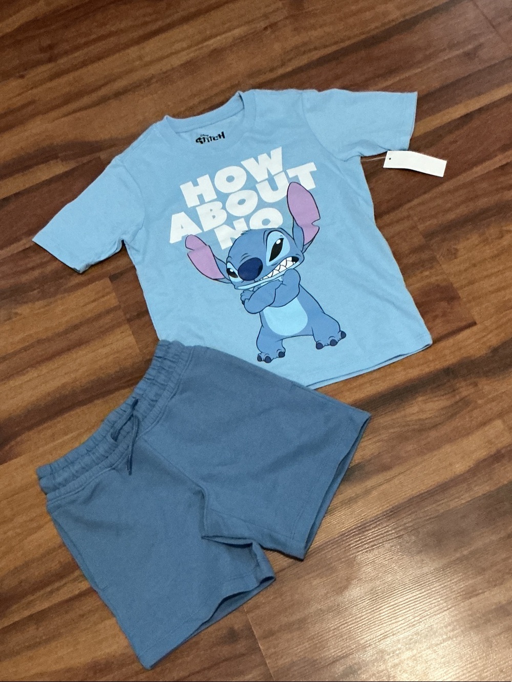 Disney Stitch Blue Kids Set - Short Sleeve Top & Shorts nwt Kids 4/5